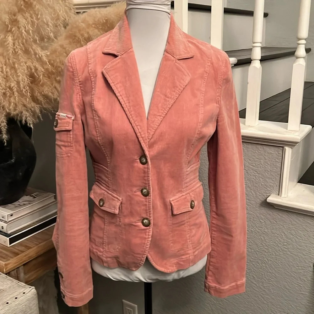 Roxy Pink brushed corduroy blazer Size Small
